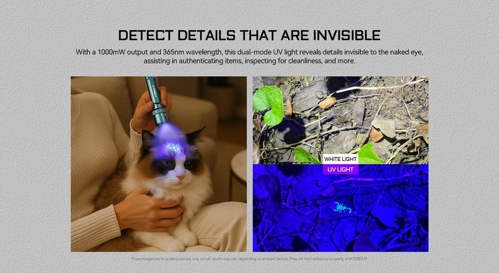 ACEBEAM K1 + Laser ja UV-valo