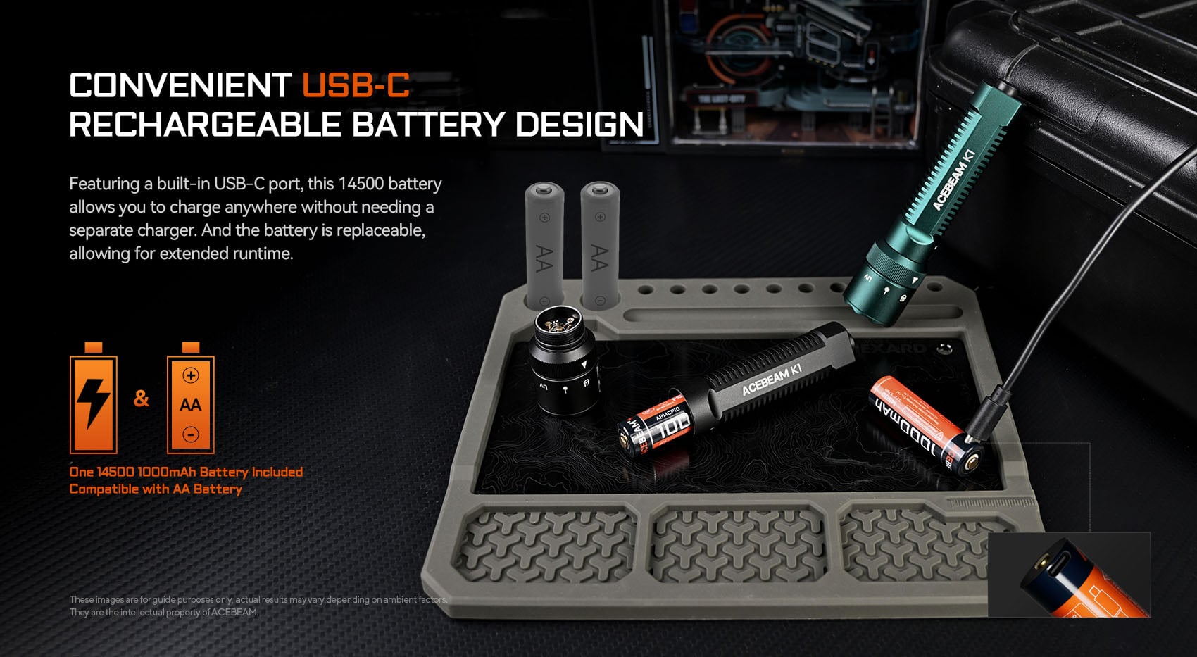 ACEBEAM K1 + Laser ja UV-valo
