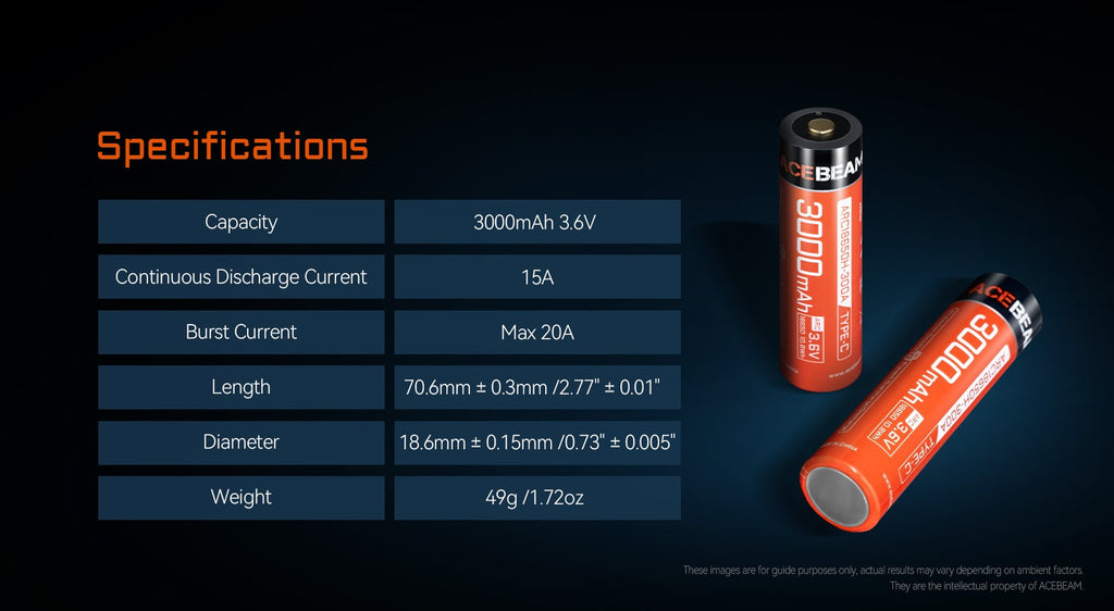 ACEBEAM 18650 3000mAh akku