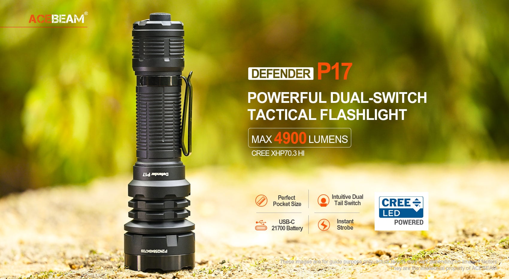 ACEBEAM Defender P17 4900 lm, 2-värivaihtoehtoa