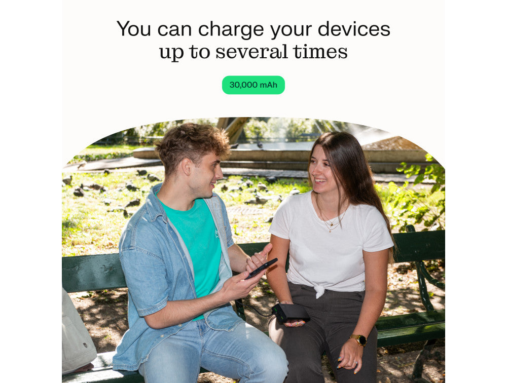 Greencell PowerPlay 30 - varavirtalähde 30 000 mAh, 22,5 W, 4 porttia