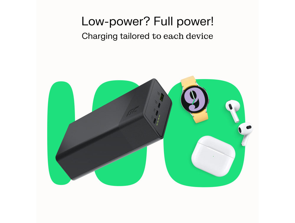 Greencell PowerPlay 30 - varavirtalähde 30 000 mAh, 22,5 W, 4 porttia