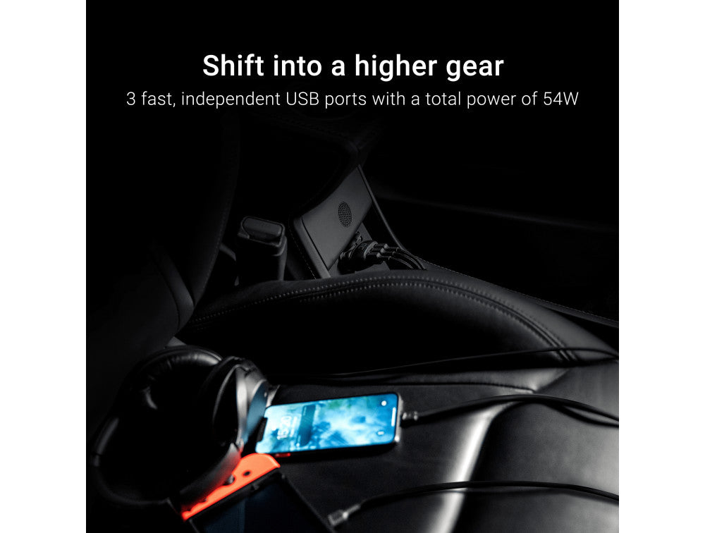 Green Cell 54W 3xUSB 18W autolaturi Ultra Charge -pikalataustekniikalla