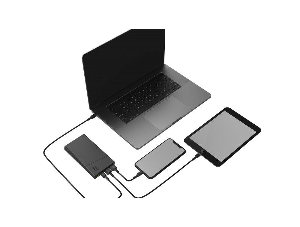 Green Cell 10000mAh Varavirtalähde, USB-C + 2 x USB-A