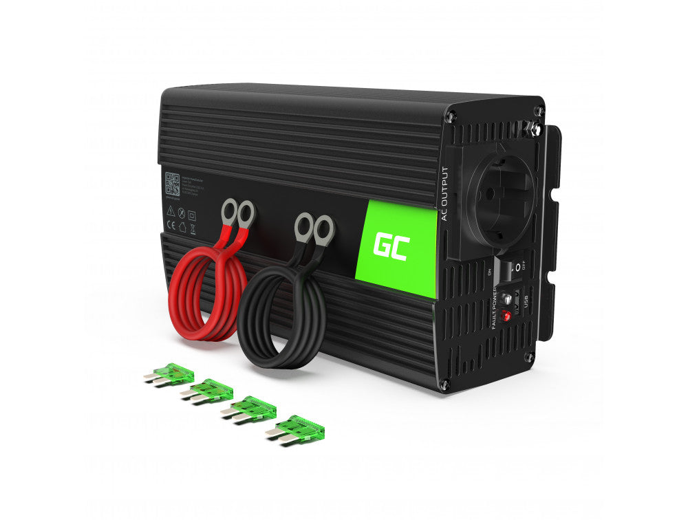 Green Cell Invertteri 12V 1000W Puhdas Siniaalto