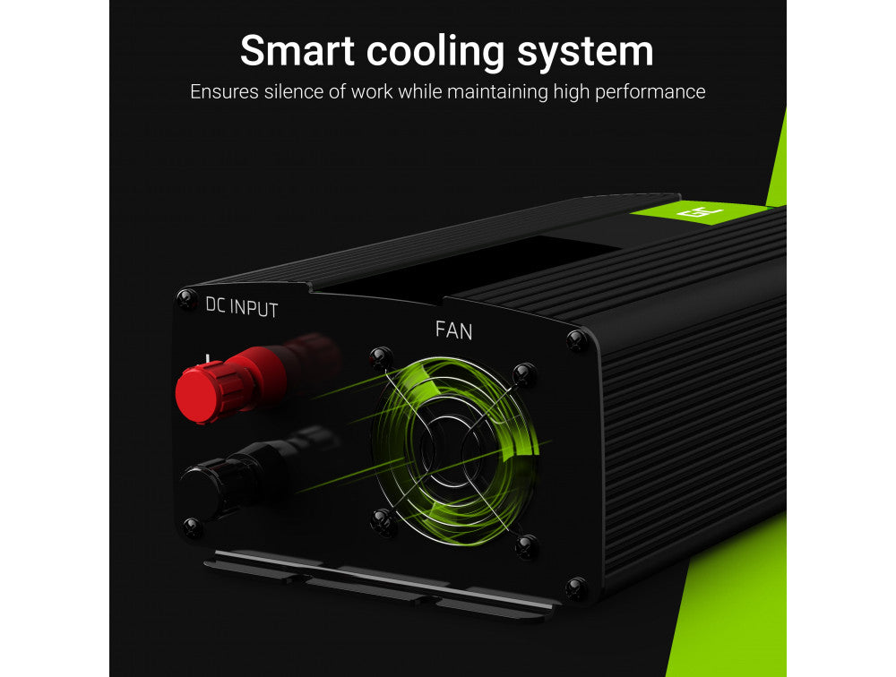 Green Cell Invertteri 12V 1000W Puhdas Siniaalto