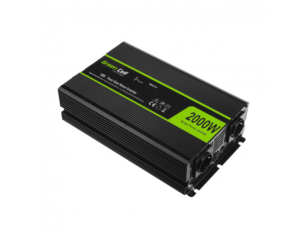 Green Cell Invertteri 12V 1500W Puhdas Siniaalto